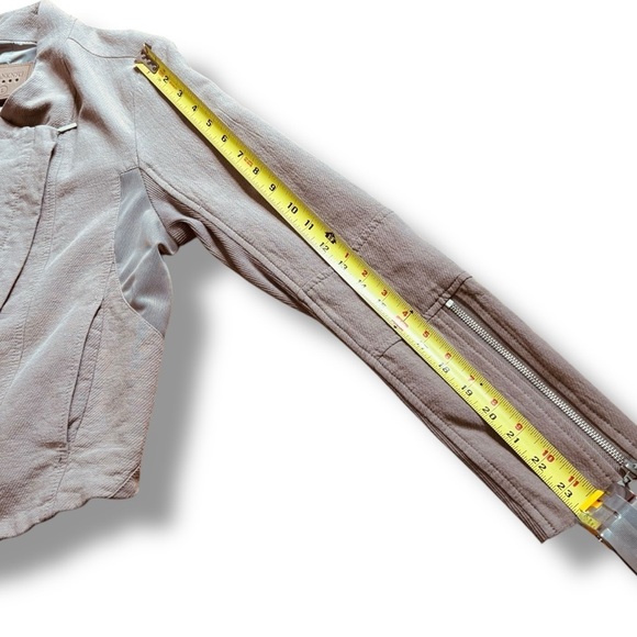 Blank NYC Beige Tan Moto-Style Jacket – Size Large - Picture 8 of 11